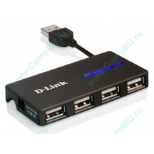 Карманный USB 2.0 концентратор D-Link DUB-104 в Нижнекамске, USB хаб DLink DUB104 (Нижнекамск)