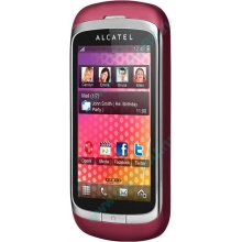 Красно-розовый телефон Alcatel One Touch 818 (Нижнекамск)