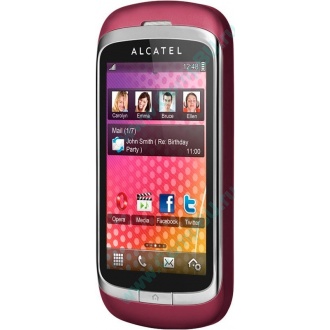 Красно-розовый телефон Alcatel One Touch 818 (Нижнекамск)